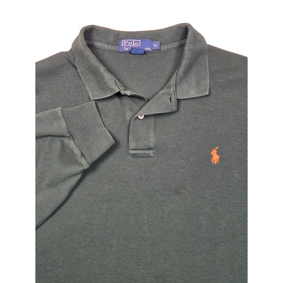 Polo Ralph Lauren Other - Polo Ralph Lauren Mens Long Sleeve Polo Shirt Green Orange Pony Logo Size XL